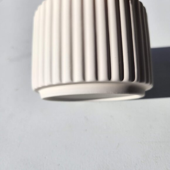 New White Ribbed Bowl Matte Ceramic Pottery Dining Salt Bowl Bathroom Accessory - Picture 11 of 14